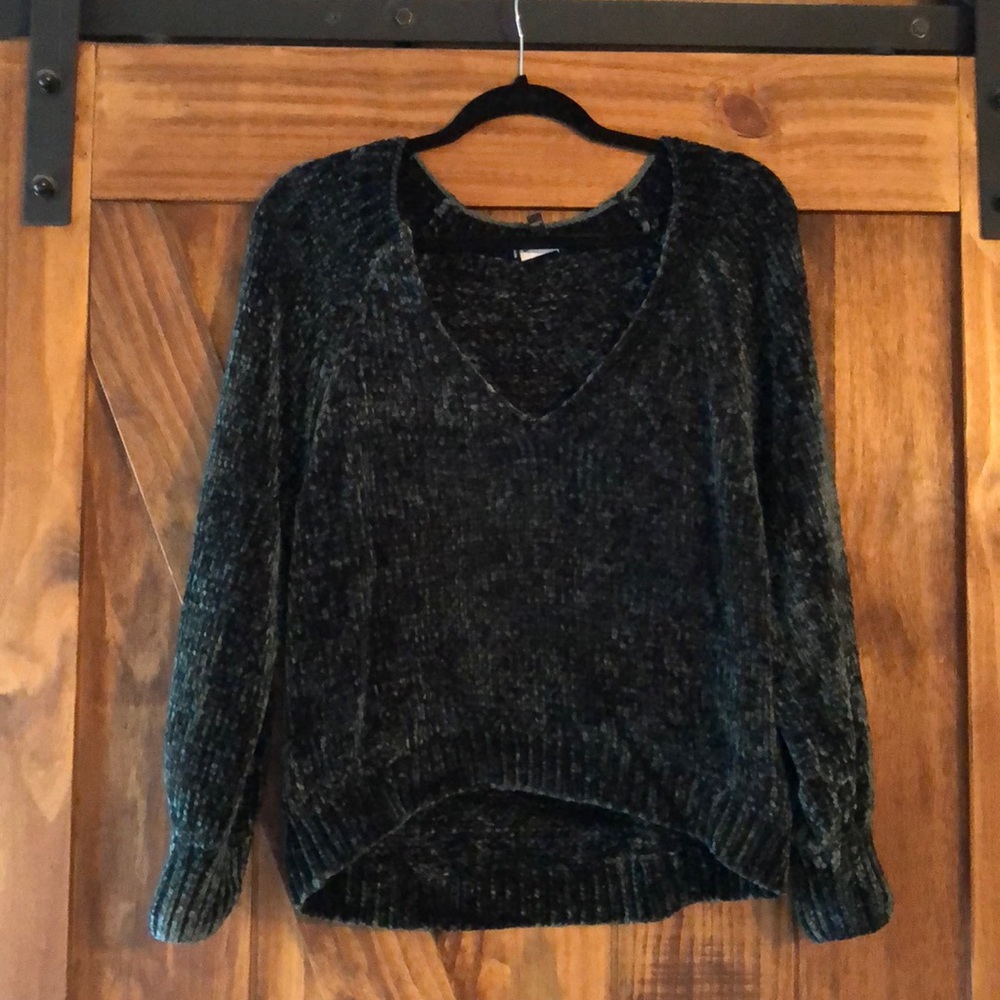 EXPRESS chenille holiday sweater (winter green)